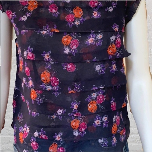 Semi-Sheer Navy Top - Picture 3 of 5